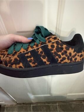 adidas cow hair leopard shoes
